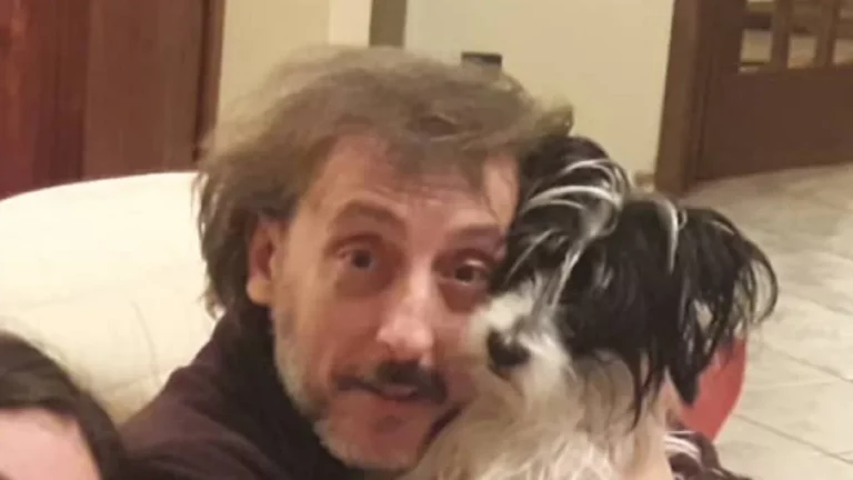 Massimo Ceccherini e il suo cane Lucio