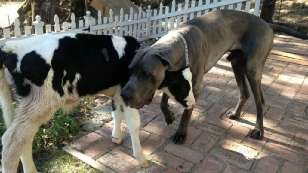 La storia di un vitello di nome Golia che sembra essere un cane