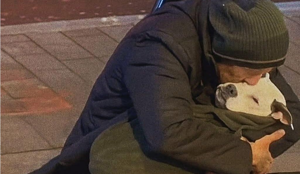 Ogni notte un uomo stringe il suo cane per calmarlo e accompagnarlo nel sonno. Un gesto semplice che diventa simbolo di amore autentico.