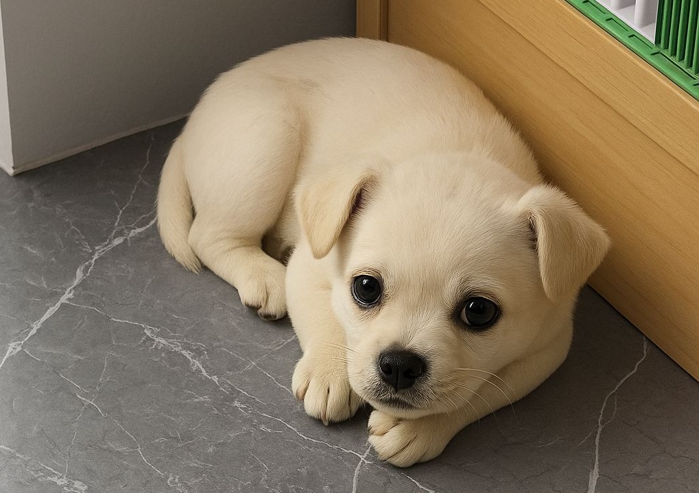 Entrata tremante in un negozio per paura e stanchezza, una cucciola ha trovato amore, cibo e una nuova vita accanto alla proprietaria che l’ha accolta.