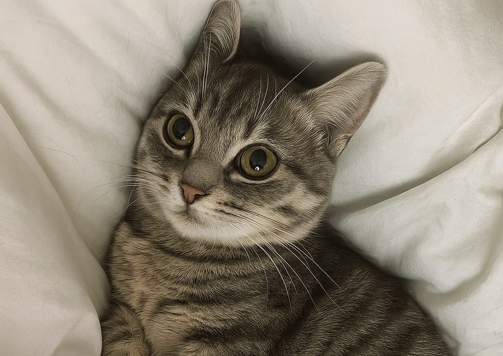 Da gattino invisibile e impaurito, Moka ha trovato finalmente una famiglia. La sua prima notte in casa segna l’inizio di una vita fatta di amore e fiducia.