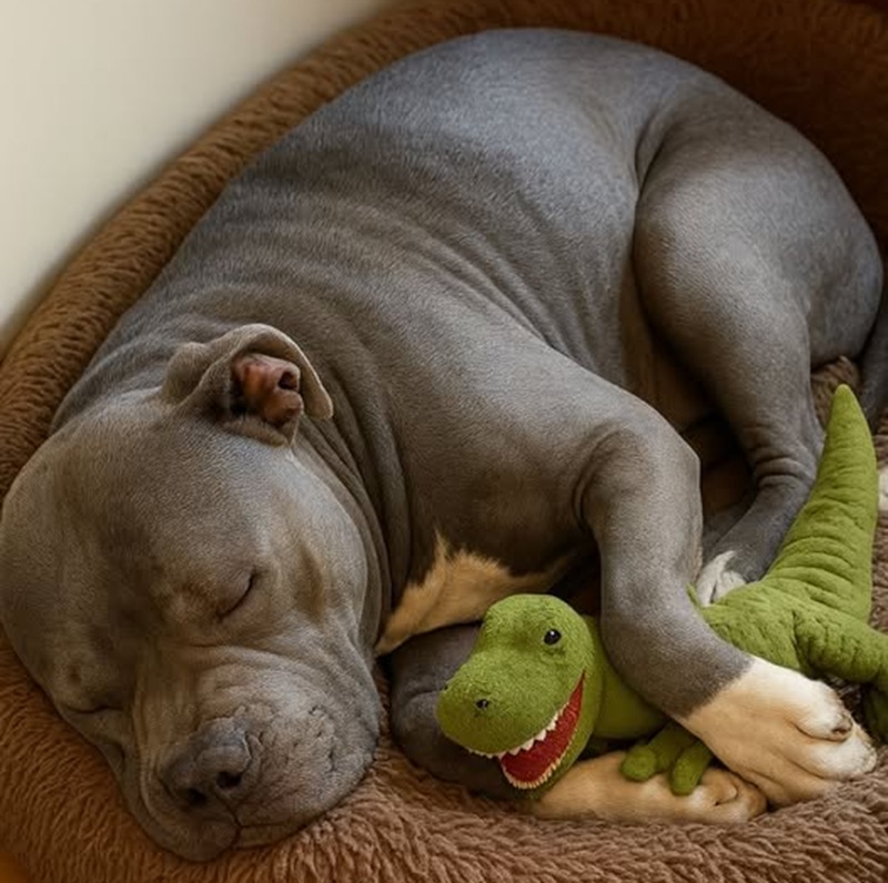 Un pitbull anziano ignorato per anni nei rifugi ha finalmente trovato una casa e un letto caldo in cui sentirsi al sicuro. Una storia di rinascita e amore.