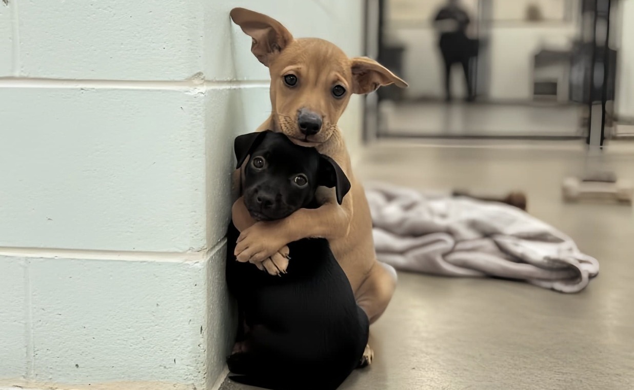 Arrivata in rifugio terrorizzata e immobile, una cucciolina trova sicurezza accanto a Lucy. Il loro legame convince tutti: oggi lasciano il rifugio insieme.