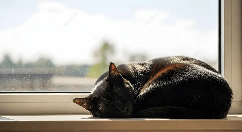 Per settimane un gatto nero appare ogni notte sul davanzale di una stanza. Dopo la morte della donna che vi dormiva, quella presenza non viene più vista.