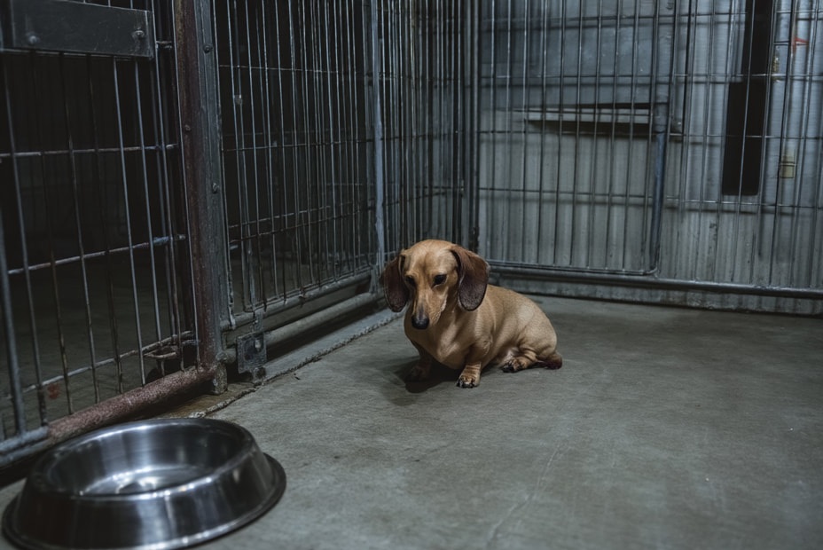 Abbandonato durante un trasloco e finito in un canile a soppressione, smette di mangiare. Una donna si ferma davanti al suo box e lo adotta.