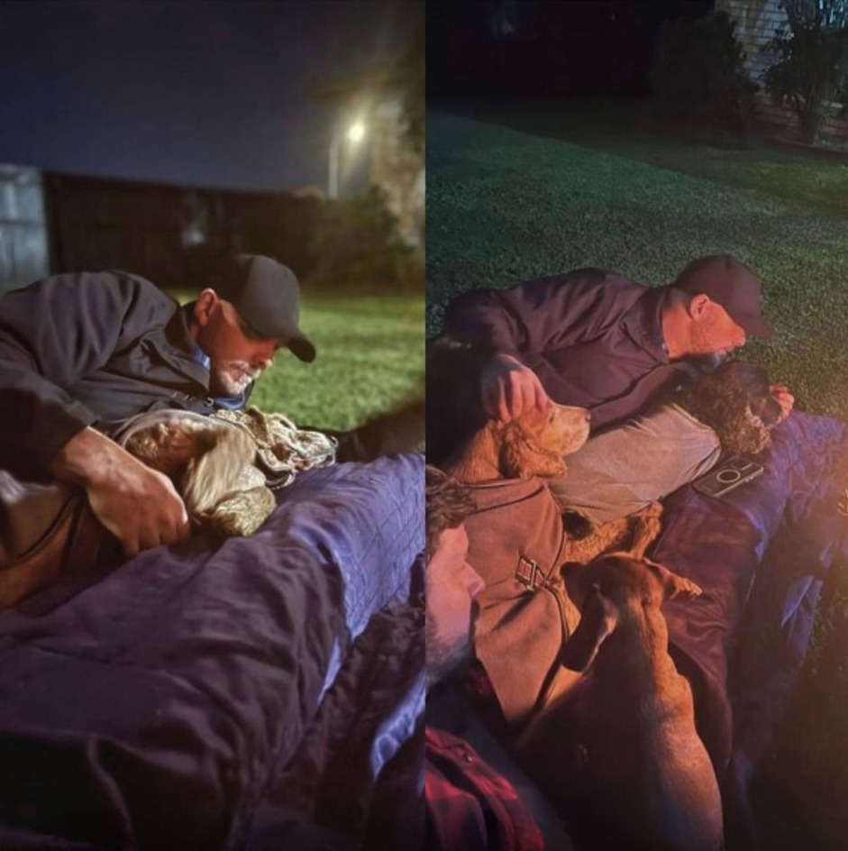 Due cani anziani, Harley e Duke, salutano insieme la loro famiglia dopo un rapido peggioramento. L’ultimo giorno trascorso tra amore, carezze e addio condiviso.