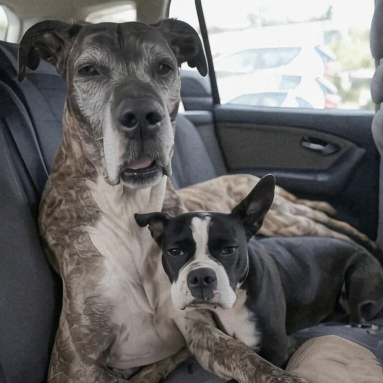Una coppia firma per adottare un Alano, ma il cane si rifiuta di uscire senza il suo amico Boston Terrier; scelgono così di adottarli entrambi.