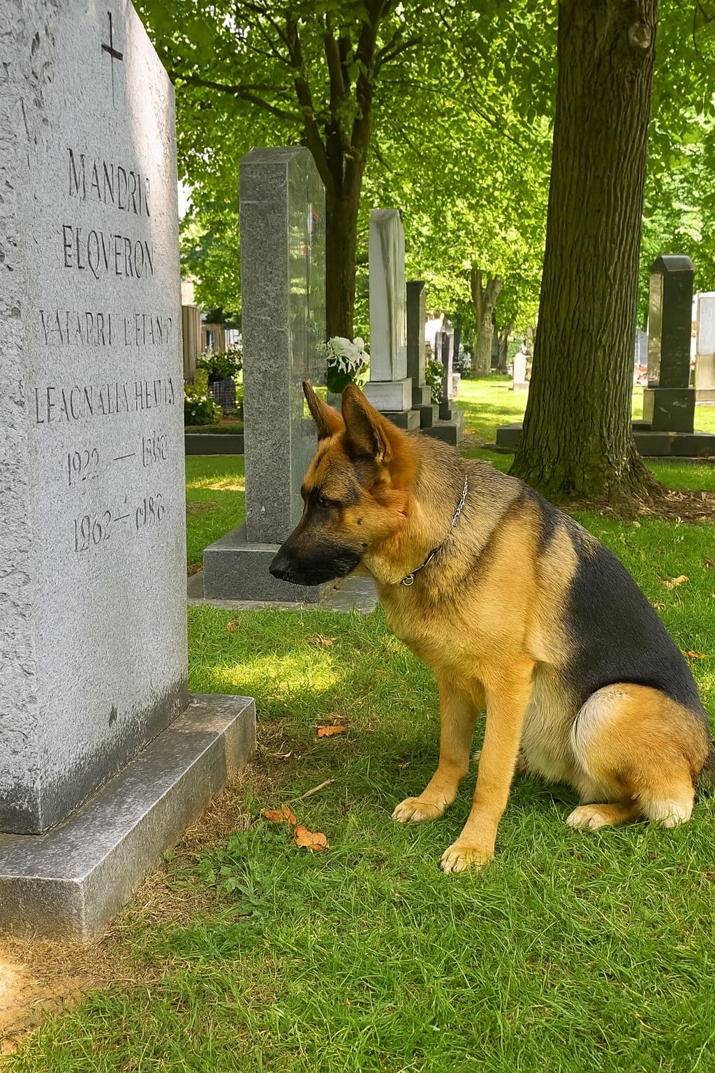 Un cane di nome Tobia resta ogni giorno accanto alla tomba del suo padrone, scomparso da settimane, mostrando una fedeltà che commuove chiunque lo incontri.