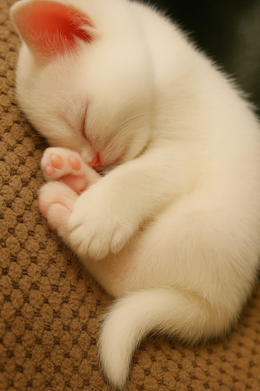 Un animale appena accolto in casa mostra iniziale diffidenza, poi si addormenta profondamente, segnando il passaggio da una vita di strada a una condizione di sicurezza.