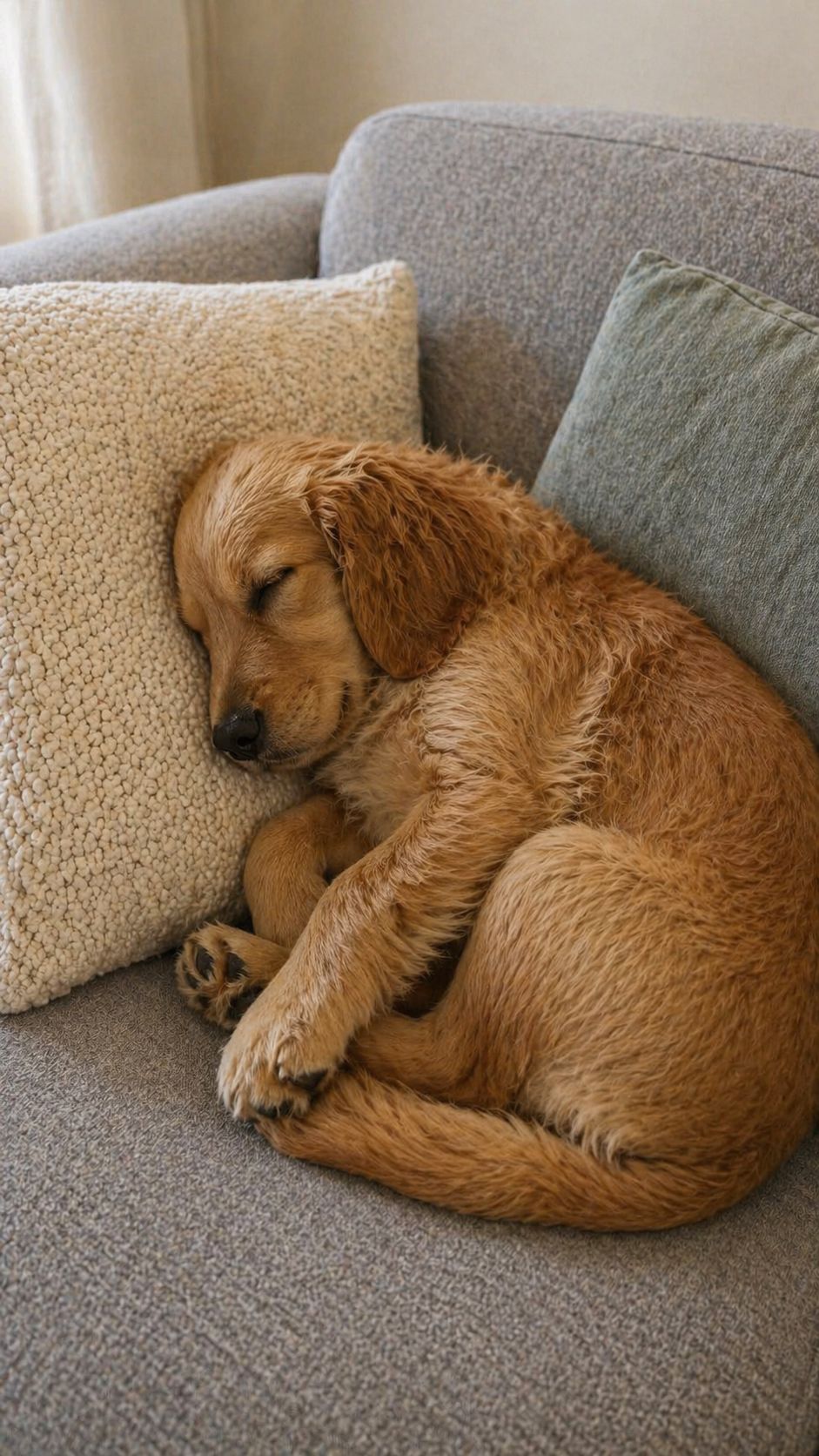 Durante il rientro dal lavoro, una donna trova un cucciolo solo in strada, senza microchip. Dopo i controlli veterinari, decide di accoglierlo in casa.