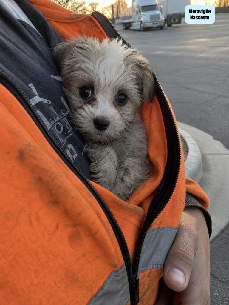 Un cucciolo di Bichon havanais di tre mesi è stato salvato nel parcheggio di un magazzino pochi minuti prima che venisse portato via definitivamente.