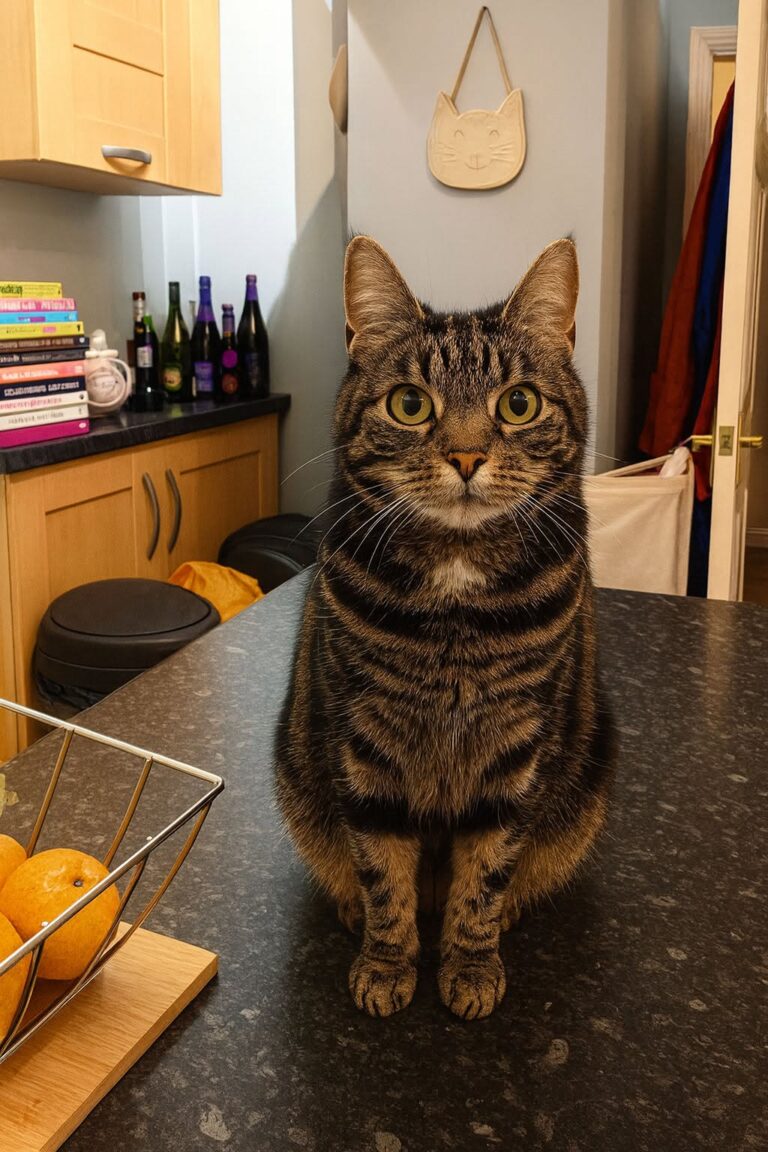 Un gatto entra ogni sera in una casa non sua, si sistema in cucina e cerca soltanto attenzioni e coccole.