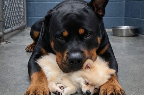 Titan ha protetto Luna dopo l’abbandono in una casa pignorata: il rifugio ha poi scelto di non separarli più. Quando i soccorritori sono entrati nella casa pignorata a Detroit, hanno trovato due cani allo stremo. Titan, un Rottweiler di quasi 50 chili, era disteso in un angolo, magrissimo e troppo debole per alzarsi. Accanto a lui, protetta tra le sue zampe, c’era Luna, una Pomerania anziana di appena 2 chili, sorda e quasi cieca. Secondo quanto ricostruito, i due erano rimasti chiusi nell’abitazione per quasi tre settimane, senza cibo né acqua a disposizione. I precedenti proprietari se ne erano andati lasciandoli dentro. In quel periodo, Titan avrebbe continuato a proteggere Luna, tenendola vicino a sé e lasciandole l’acqua piovana che filtrava dal soffitto. Titan e Luna trovati in una casa pignorata La scena raccontava una convivenza costruita sulla dipendenza reciproca. Titan portava sul corpo i segni di una vita difficile: un orecchio mancante, cicatrici sul muso, una stazza capace di intimidire chi non conosceva la sua storia. Luna, invece, era fragile, anziana e con gravi difficoltà sensoriali. Eppure, proprio il cane più grande era diventato il punto di riferimento della più piccola. Quando sono arrivati al rifugio, gli operatori hanno provato inizialmente a separarli, seguendo le normali procedure interne. «È la procedura» dissero. «I cani grandi non possono stare con i cani piccoli.» La separazione, però, ha avuto un effetto immediato. Titan ha smesso di reagire, restando immobile sul pavimento del box. Luna, disorientata, si muoveva in cerchio cercando il compagno che per anni era stato il suo riferimento. Il rifugio decide di non separarli Un volontario, vedendo la reazione dei due cani, ha chiesto di rivedere la decisione. «Questo è sbagliato» disse al direttore. «Rimetteteli insieme. Subito.» Quando i box sono stati aperti, Titan ha raggiunto Luna, l’ha annusata e si è sdraiato vicino a lei. La piccola Pomerania si è sistemata sul suo collo e si è addormentata. Da quel momento, il rifugio ha stabilito una regola chiara per loro: i due cani non sarebbero più stati separati. Il problema, però, è diventato trovare qualcuno disposto ad adottarli entrambi. Alcune persone erano interessate solo a Luna, giudicando Titan troppo imponente. Altre cercavano un cane grande, ma non volevano prendersi cura di una Pomerania anziana, sorda e quasi cieca. «Vorrei quella piccola e tenera, ma non quel Rottweiler spaventoso.» «Mi serve un cane da guardia, ma che me ne faccio di una vecchia Pomerania sorda?» L’adozione di Elena La svolta è arrivata con Elena, un’infermiera in pensione di 69 anni. Viveva sola dopo la morte del marito, con cui aveva condiviso quarant’anni di matrimonio. Davanti a Titan e Luna, non si è fermata alle cicatrici, all’età o alle difficoltà. Disse solo: «Si sono salvati quando nessuno li voleva. Questo è l’amore che riconosco.» Poi firmò per entrambi. Oggi Titan dorme su un letto ortopedico accanto alla poltrona di Elena, mentre Luna riposa sopra di lui. Al mattino il Rottweiler cammina lentamente, permettendo alla piccola di seguirlo. La sera, Elena li saluta con una frase diventata parte della loro nuova routine: «Grazie per avermi scelta.» Il cane che molti avevano giudicato spaventoso è diventato un compagno dolce e protettivo. Luna, nonostante l’età e le sue difficoltà, resta parte essenziale di quella piccola squadra domestica. Dopo l’abbandono, la fame e la paura, hanno trovato qualcuno disposto ad accoglierli insieme.