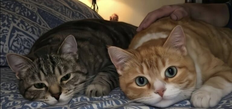 Due gatti di sette anni, inseparabili dopo la malattia del proprietario, hanno trovato casa con un uomo rimasto vedovo.