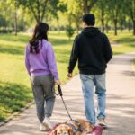 Cane anziano non riesce più a camminare, la famiglia lo porta a spasso nella cuccia con le ruote
