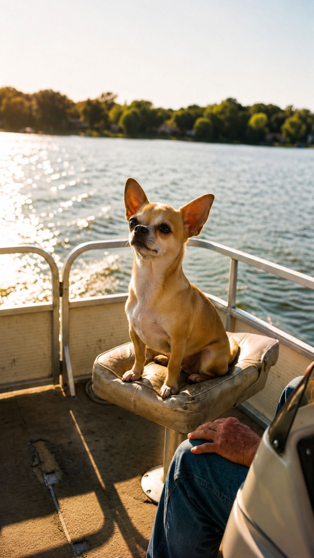Captain, un Chihuahua di tre chili, ha aiutato a salvare il suo proprietario dopo il ribaltamento della barca durante una battuta di pesca.