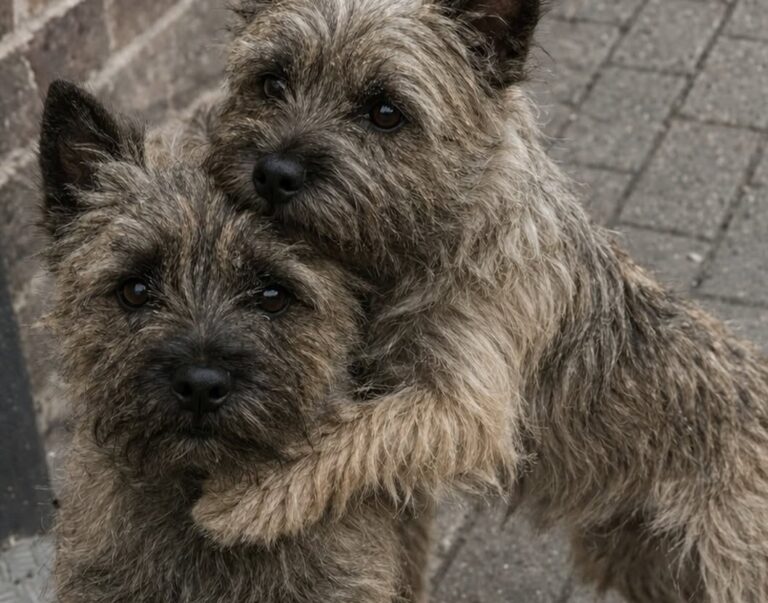 Recuperati insieme dopo l’abbandono, due cani adulti hanno continuato a cercarsi e a proteggersi a vicenda.