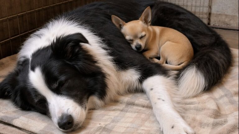 Néo e Pablo adottati insieme dopo tre mesi di attesa in rifugio Il border collie anziano e il piccolo chihuahua erano inseparabili. Una donna ha deciso di portarli entrambi a casa. Era arrivata al rifugio con un’idea precisa: adottare un solo cane, tranquillo e facile da gestire. La casa, diventata più silenziosa dopo la partenza della figlia più piccola per l’università, aveva bisogno di una nuova presenza. Il programma è cambiato davanti al box 12. All’interno c’erano Néo, un border collie bianco e nero dal muso ormai brizzolato, e Pablo, un piccolo chihuahua fulvo rannicchiato contro il suo fianco. I due dormivano vicini, senza mostrare alcun segno di agitazione. La struttura aveva stabilito una regola precisa: sarebbero stati affidati soltanto insieme. Néo e Pablo, due cani diventati inseparabili Le informazioni riportate sulla loro scheda spiegavano il motivo di quella scelta. I due animali erano appartenuti a un uomo di circa sessant’anni, colpito da un ictus e successivamente trasferito in una struttura di lungodegenza. Dopo il ricovero del proprietario, Néo e Pablo erano stati portati al rifugio. Il border collie aveva sempre avuto un atteggiamento protettivo, mentre il chihuahua lo seguiva ovunque e cercava costantemente il contatto con lui. Con il passare del tempo, il legame si era rafforzato fino a renderli dipendenti l’uno dalla presenza dell’altro. Una volontaria lo ha spiegato con poche parole: “Si scelgono. Ogni giorno.” Tre mesi senza trovare una famiglia I due cani erano nel rifugio da tre mesi. Alcuni visitatori si erano mostrati interessati soltanto a Néo, ritenendo Pablo poco adatto alle proprie esigenze. Altri avrebbero voluto il chihuahua, ma non si sentivano sicuri nell’accogliere anche un border collie. La risposta della struttura era rimasta invariata: “Insieme… oppure niente.” La donna è rimasta davanti al box più a lungo del previsto. Néo ha aperto un occhio, l’ha osservata per qualche secondo e poi è tornato a dormire. Pablo, invece, non si è mai allontanato dal suo fianco. Quando la visitatrice ha chiesto cosa sarebbe accaduto se nessuno avesse deciso di adottarli entrambi, la volontaria non ha risposto. Poco dopo sono stati compilati i documenti per il doppio affidamento. La nuova vita nella stessa casa Da cinque mesi, Néo e Pablo vivono insieme alla loro nuova proprietaria. Per aiutare il border collie, ormai anziano, la donna ha costruito una rampa che gli consente di salire in automobile senza sforzarsi. In casa dispone di un grande cuscino sistemato nel salotto. Pablo continua a dormire accanto a lui e, spesso, direttamente sopra il suo corpo. Il trasferimento non ha modificato le abitudini costruite negli anni. Quando la figlia più piccola è tornata a casa per il Ringraziamento, ha trascorso diverse ore seduta sul pavimento con i due animali. Poi ha detto alla madre: “Mamma… sono i cani più belli che tu abbia mai avuto.” La donna ha risposto: “Lo so.” Solo allora le ha raccontato che, quel giorno al rifugio, era arrivata con l’intenzione di tornare a casa con un solo cane.