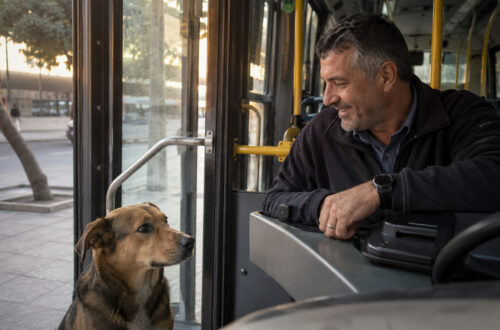 Aspetta alla fermata, sale per primo e comunica quando vuole scendere: il legame quotidiano tra il cane e l’autista.