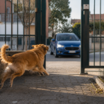 Il cane riconosce l’auto di Luca e corre al cancello prima del suo arrivo