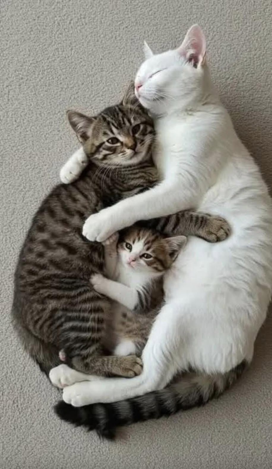 Hanno avuto un solo cucciolo e non lo lasciano mai solo: i due cani restano sempre stretti accanto a lui Il piccolo è l’unico nato della coppia. Madre e padre gli restano vicini, formando una piccola famiglia inseparabile. È un cucciolo unico, letteralmente. I suoi genitori hanno avuto soltanto lui e, da quando è nato, lo tengono costantemente vicino, stretto tra i loro corpi. Nelle immagini che raccontano la loro quotidianità, i tre cani appaiono spesso accoccolati insieme. Il piccolo resta al centro, mentre i due adulti gli stanno accanto, quasi a formare attorno a lui una barriera fatta di presenza e calore. Non vengono forniti dettagli sulla razza, sul luogo in cui vivono o sulle circostanze della nascita. Ciò che emerge, però, è il comportamento dei due genitori nei confronti dell’unico cucciolo: non si allontanano quasi mai e condividono con lui i momenti di riposo. Il piccolo cresce quindi circondato dalla presenza di entrambi. Non ci sono fratelli con cui dividere lo spazio o le attenzioni e tutta la cura della coppia si concentra su di lui. La scena più significativa resta quella dei tre animali stretti insieme. Il cucciolo si rannicchia tra i due adulti, mentre loro continuano a restargli accanto. L’ultimo aggiornamento disponibile mostra ancora la stessa situazione: una famiglia composta da tre cani, con un solo cucciolo che cresce tra i suoi genitori e trascorre con loro gran parte del tempo.