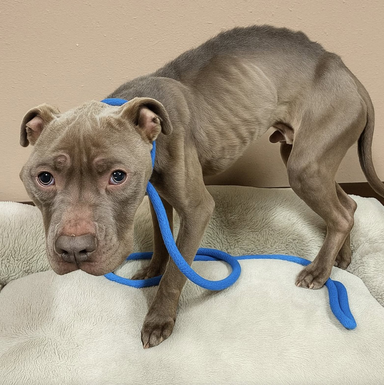 I nostri cuori sono spezzati 💔 Questo dolcissimo Pitbull è stato trovato a vagare da solo vicino al Miller’s Gas & Go, nella campagna della Georgia. Ha circa 3–4 anni, è sterilizzato e terribilmente magro — si vedono tutte le costole. Nonostante tutto quello che ha vissuto, i suoi occhi sono ancora pieni di speranza e fiducia. Lo abbiamo chiamato Chance, perché è esattamente ciò che gli stiamo dando — una seconda possibilità nella vita. 🐾 Ora è al sicuro con noi, ricevendo le cure, l’amore e i pasti buoni che gli sono mancati per troppo tempo. Una volta stabilizzato (speriamo questo weekend), cercheremo per lui una casa affidataria per circa un mese — un posto caldo e gentile dove possa guarire e imparare che gli esseri umani possono essere buoni. Se riconosci questo cane o sai qualcosa sul suo passato, per favore contattaci. E se il tuo cuore è abbastanza grande da accogliere Chance e aiutarlo a ritrovare la fiducia, ci piacerebbe sentirti. 💙 Diamo a questo ragazzo il lieto fine che merita.